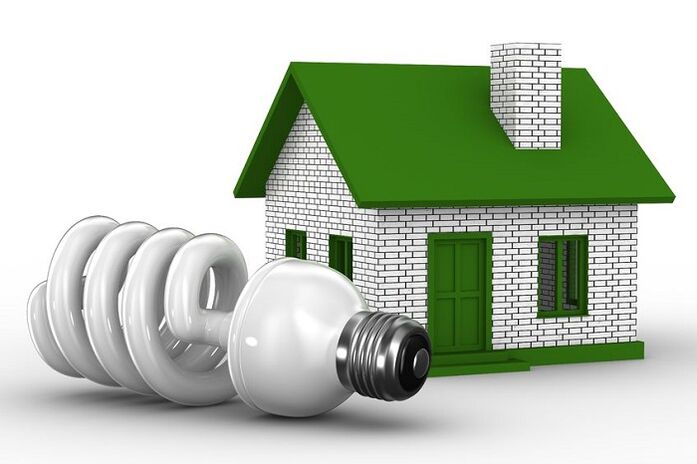 energiją taupanti lempa, skirta pagerinti energijos vartojimo efektyvumą namuose
